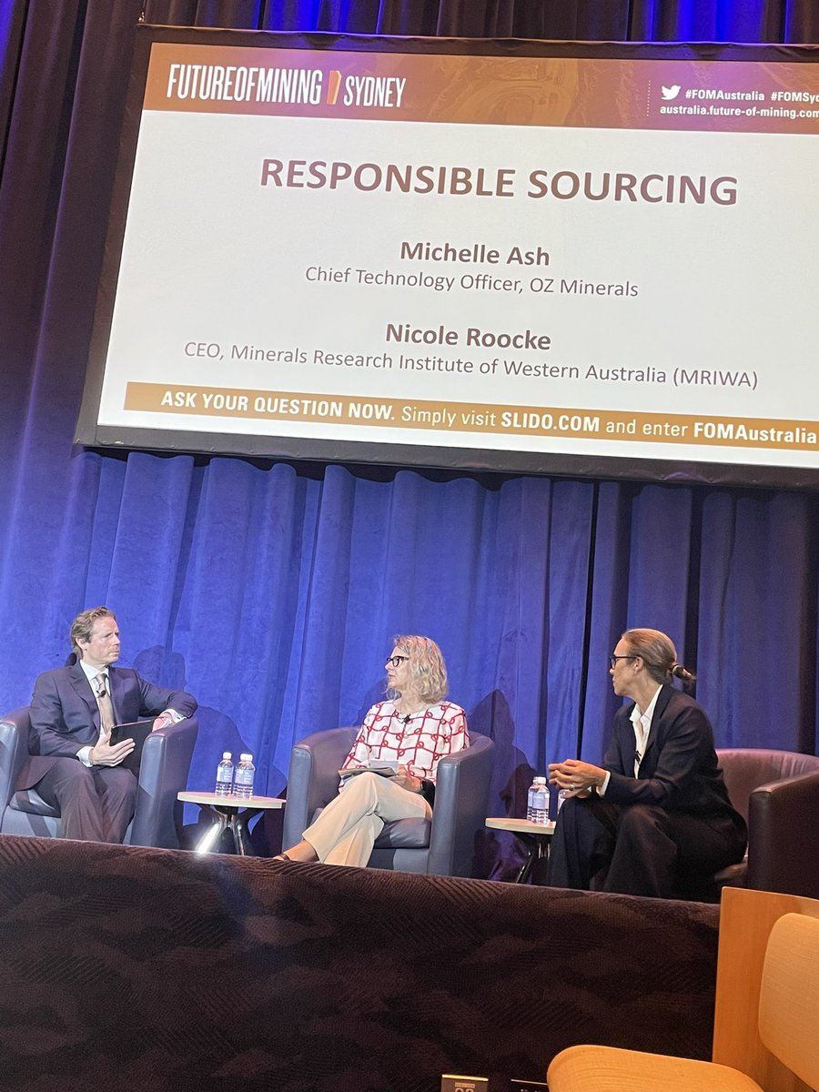 How tech, including #AI and #blockchain help understanding and improving #supplychains and improving #transparency  Excellent insights from <a href="/MichelleAsh18/">Michelle Ash</a> and Nicole Roocke, CEO of <a href="/MinResWA/">MRIWA</a>  #FOMSydney #FOMAustria @OZMinerals