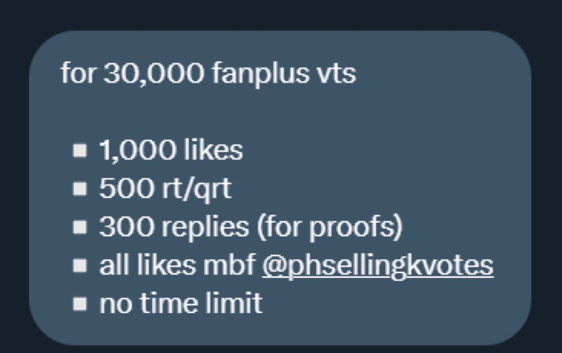seanbaenim's tweet photo. FANPLUS DEAL FOR HARUTO (30k vts)
  
  • 1k likes and 500 rts/qrt
  • follow @phsellingkvotes
  • 300 proofs

KAY HARUTO ANG BOTO #HARUTODEALS
#HARUTO #하루토@treasuremembers https://t.co/dUjz13uxoo