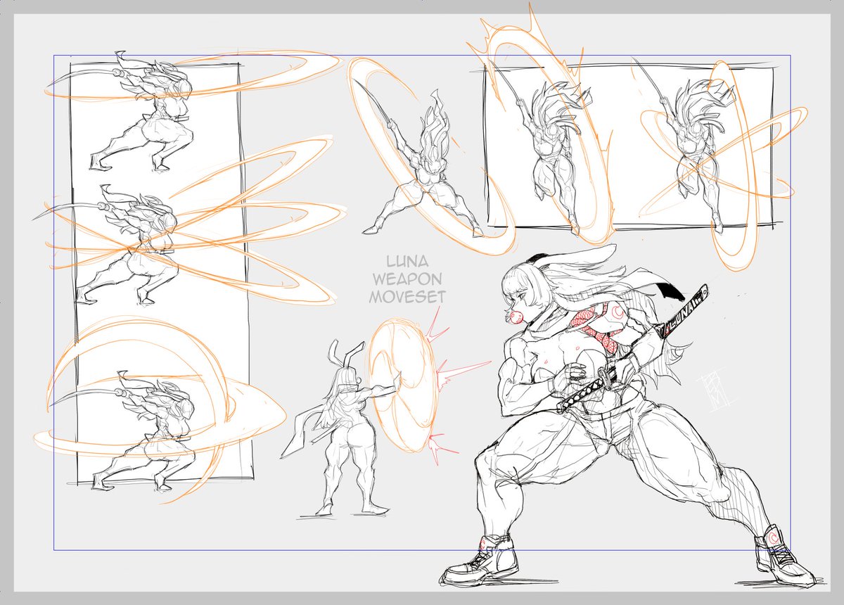 ericmartinDOOD's tweet photo. Luna's Move set! Much easier to work out compared to Arroyo. She also has some hand-to-hand capabilities, but I won't be needing that in this chapter 

again for those wondering, these keep me consistent and stop me from inventing moves on the spot 
✍️😊👍 https://t.co/St4zvop1qk
