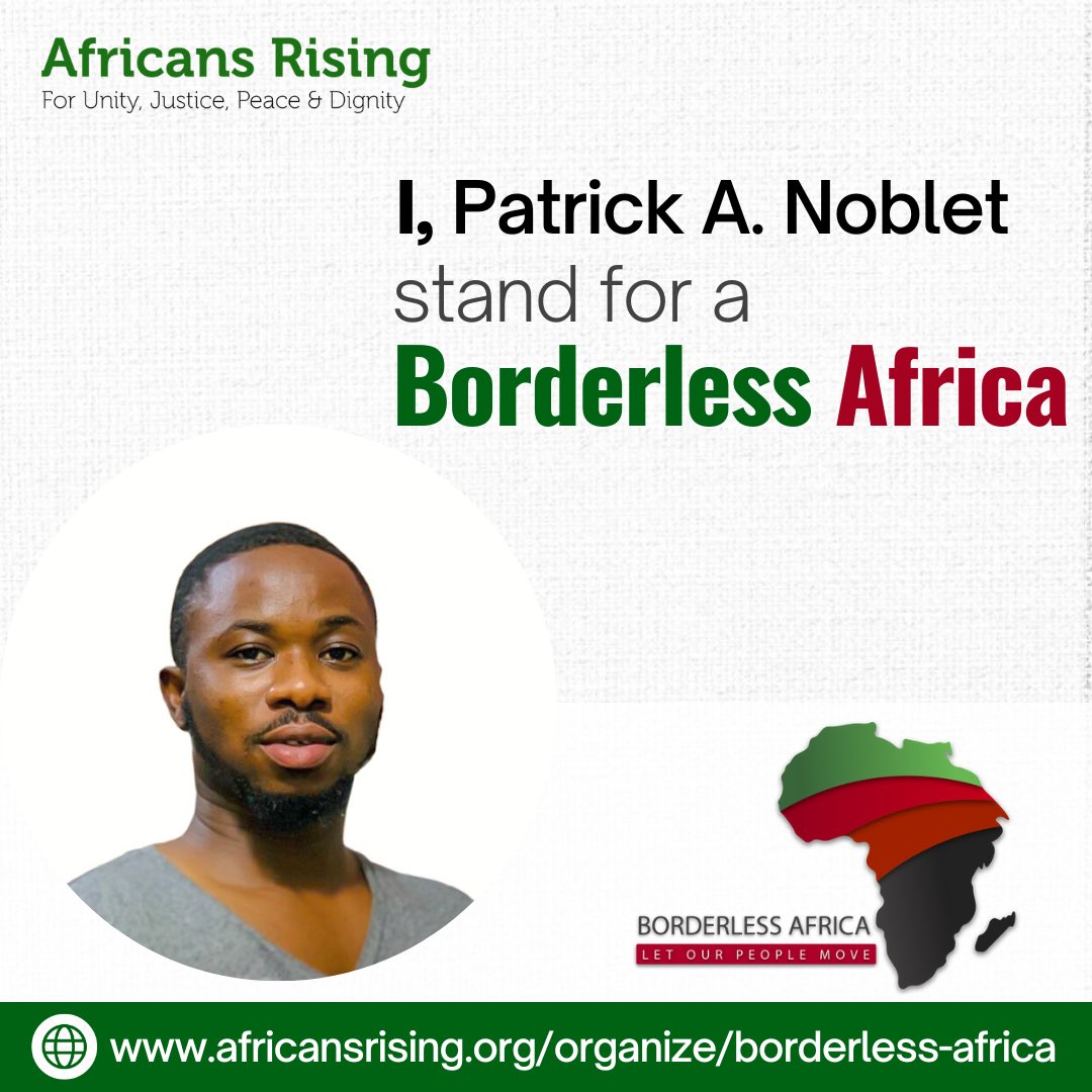 I stand for a Borderless Africa.✊🏾
@AfricansRising 

#BorderlessAfrica 
#AfricansRising