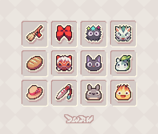 dwxrn's tweet photo. 「 P2U 」Ghibli Badges ˚⊹୨୧⁺‧
  
  Available here: https://t.co/5yvp6qxdIB

#ドット絵  #pixelart https://t.co/Wc5vVevvhM