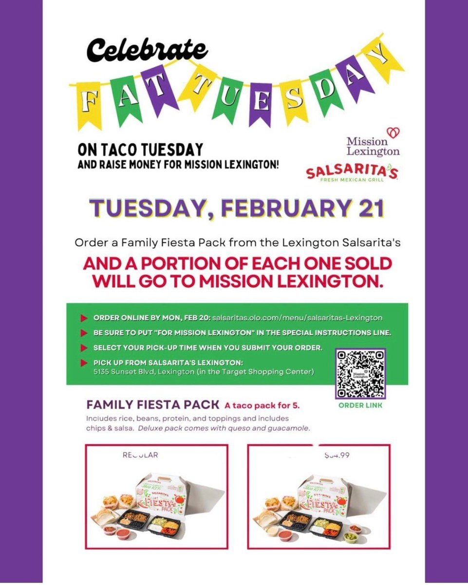 Rob Gibbons (@rbgibbonsiii) on Twitter photo Fat Taco Tuesday? Taco Fat Tuesday? Taco Tuesday is phat? However you say it, it's destination <a href="/SalsaritasLex/">Salsarita'sLexington</a> to support <a href="/MissionLexSC/">Mission Lexington</a> and your belly! Fat Taco Tuesday? Taco Fat Tuesday? Taco Tuesday is phat? However you say it, it's destination <a href="/SalsaritasLex/">Salsarita'sLexington</a> to support <a href="/MissionLexSC/">Mission Lexington</a> and your belly!