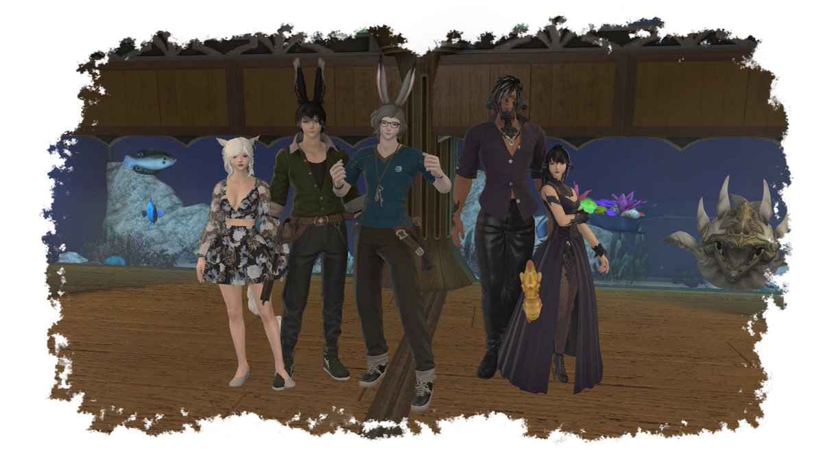 dstormdc's tweet image. Had a lovely double date the Eorzea Aquarium today! It was a fun surprise to meet the owner (@fisherfruity
) as we were finishing up. It's always a delight to visit! L-r: Kaeanna Wrathfire, Jamie Yhisa, Fruity Snacks, Khakis Dazkar, Adinassa Daitou.