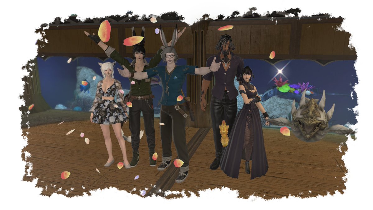 dstormdc's tweet image. Had a lovely double date the Eorzea Aquarium today! It was a fun surprise to meet the owner (@fisherfruity
) as we were finishing up. It's always a delight to visit! L-r: Kaeanna Wrathfire, Jamie Yhisa, Fruity Snacks, Khakis Dazkar, Adinassa Daitou.