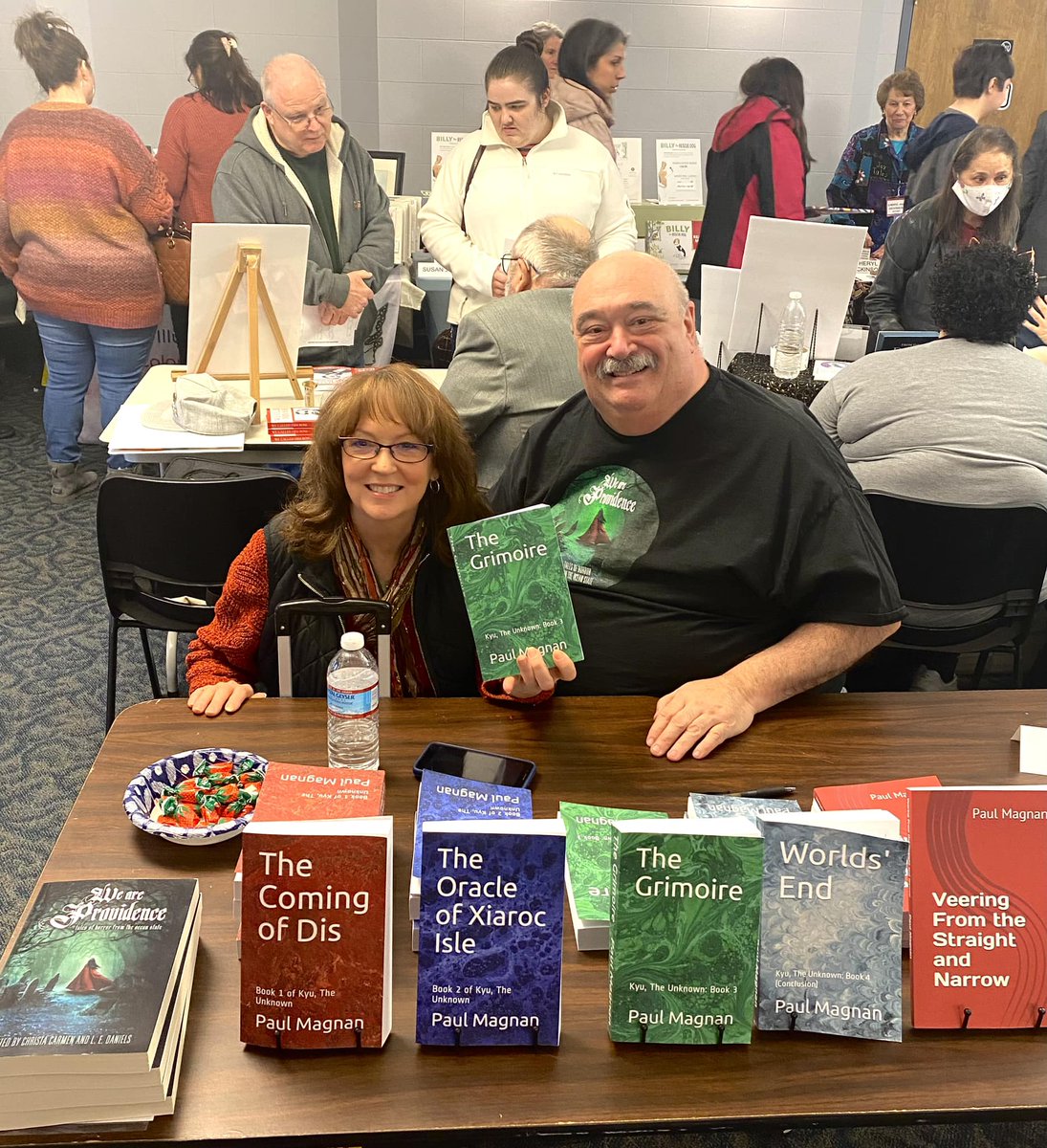 PaulMagnan1's tweet photo. My cousin Jean supporting me as I sell books at the Local Author Expo at the Cumberland Public Library. https://t.co/qQWCxjXqjf