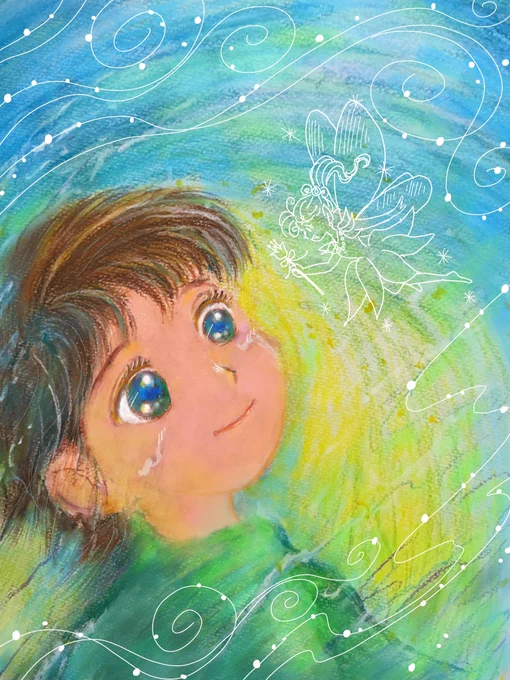 ⋯   おはよう?     ⋯見えてる???#イラスト#アナログイラスト        今日も良き日に 