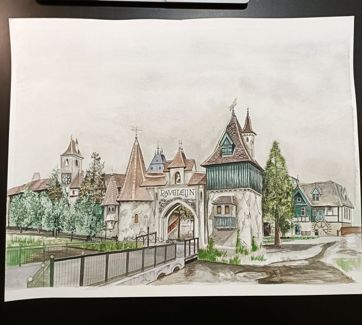 More #progress #painting #raveleijn @Efteling #Efteling #watercolor #art #gouache #illustrationart #artwork #aquarelle  #fanart