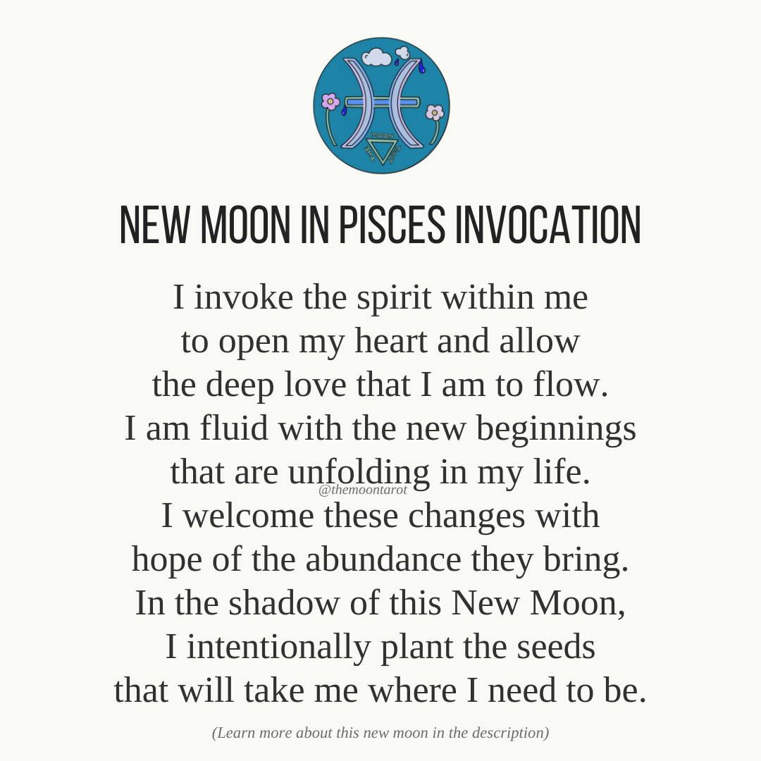 themoontarot_'s tweet photo. New Moon in Pisces Invocation https://t.co/GIBshJVSzF