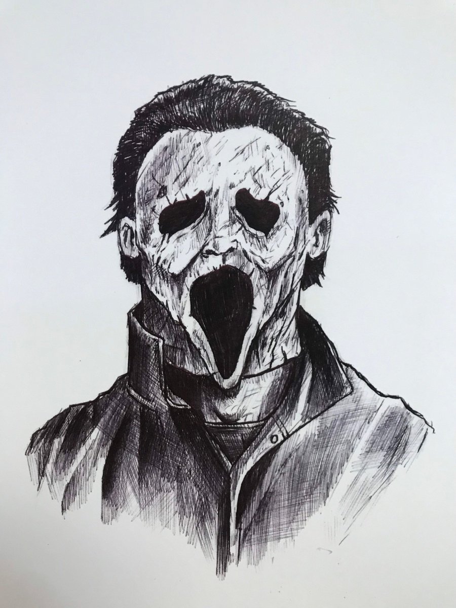 TheGhostHost's tweet photo. "Michael Myers / Ghostface MASHUP" by artist Lee Howard (@leehoward_art)! β
Happy #SpookyScarySunday! π±πͺπ
#MichaelMyers #Halloween #Ghostface #Scream #Ghostmyers #GhostShape #Horror #HorrorArt https://t.co/dpjcJNs6V6