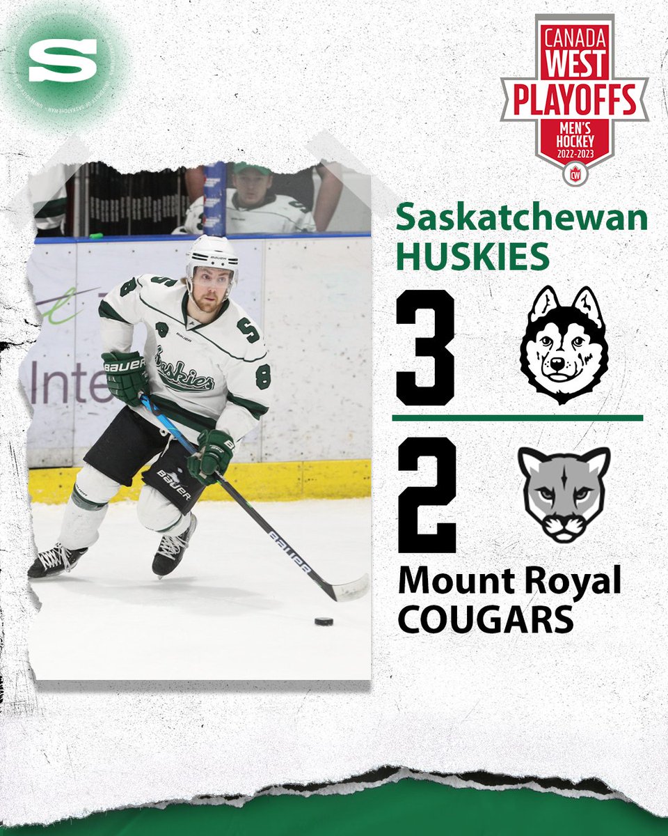 The Dogs LIVE to play another week 🤩 

A thrilling overtime win in Game 3 of the Canada West Quarter-Final series paves the way for our men to come back to Calgary next weekend where they will face the Dinos in the Final Four.

<a href="/HuskieAthletics/">Huskie Athletics</a> 3 | Cougars 2
FINAL 

#HuskiePride