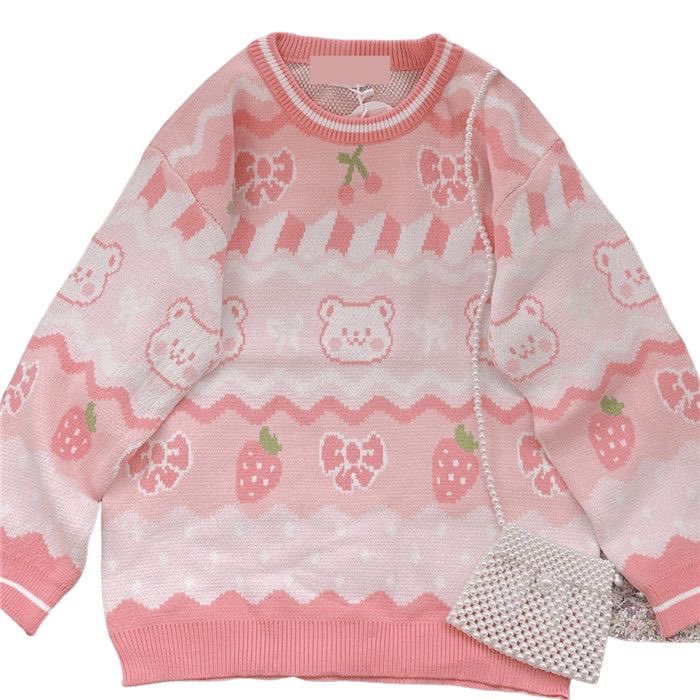SoftnessDaily's tweet photo. strawberry teddy bear sweater 🎀 https://t.co/h151OPYl3o