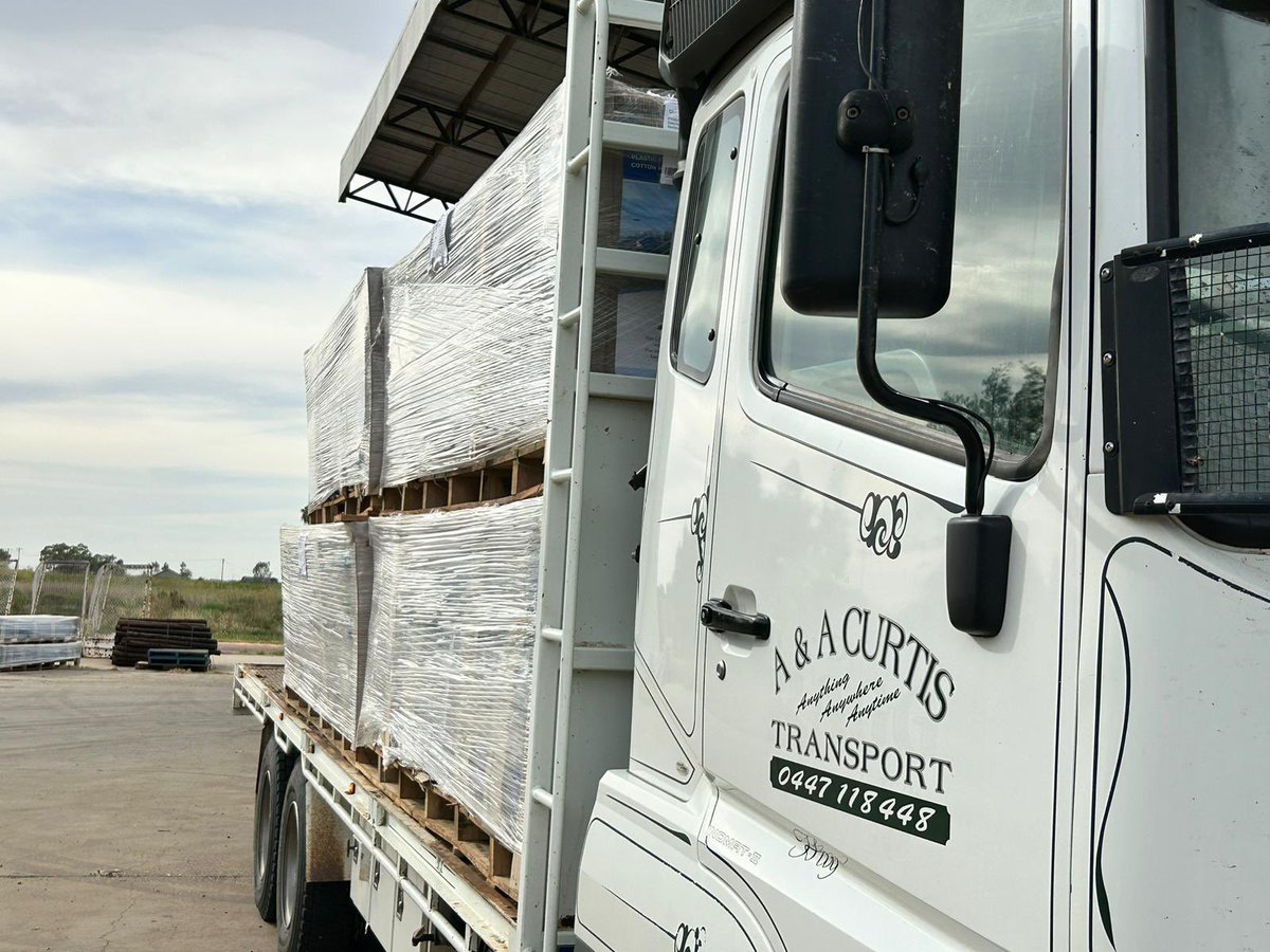 We are excited to have partnered with local transport in the Riverina A&amp;A Curtis Transport to get the first of our Wrap on farm! We can wait to see some blue in come riverina cotton fields! <a href="/HeathMcwhirter/">Heath mcwhirter</a> <a href="/em_ayliffe/">Emma Ayliffe</a>