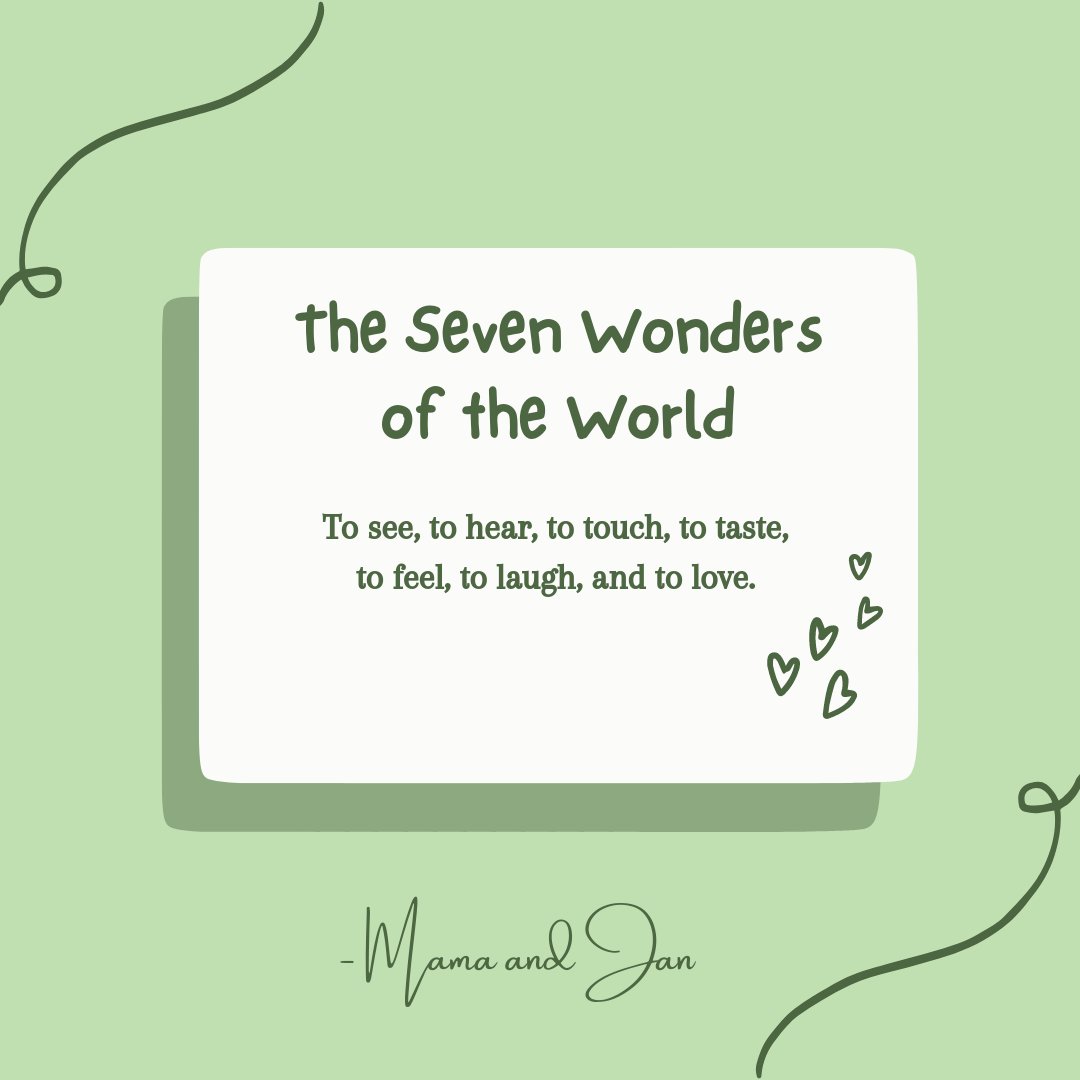 acarbernales's tweet photo. Good morning! 🌤️💚

#monday #quotes #thesevenwondersoftheworld #tohear #tosee #totouch #totaste #tofeel #tolaugh #tolove #mamaandjan https://t.co/QxkELXHomq