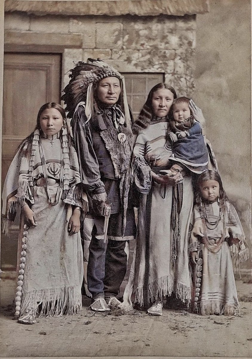 ProjNativeHope's tweet photo. Sioux Chief Long Wolf &amp; Family", ca. 1880.
~ “A Stranger Hears Last Wish of a #SiouxChief
#LongWolf went to London with Buffalo Bill's show and died there in 1892. Thanks to the struggles of a British homemaker, his remains will be returned home.” 
https://t.co/xW16WoPqfC https://t.co/wQxViF3syY