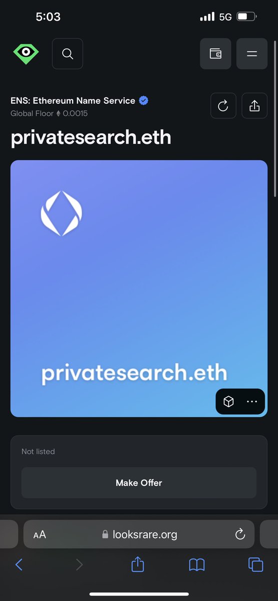 webcamone's tweet photo. searchresult.eth
ibrowser.eth
privatesearch.eth
@BloomCapital_ am I doing this right?
#ens #ensdomain #adds #addmoney https://t.co/bnBla5rMwJ