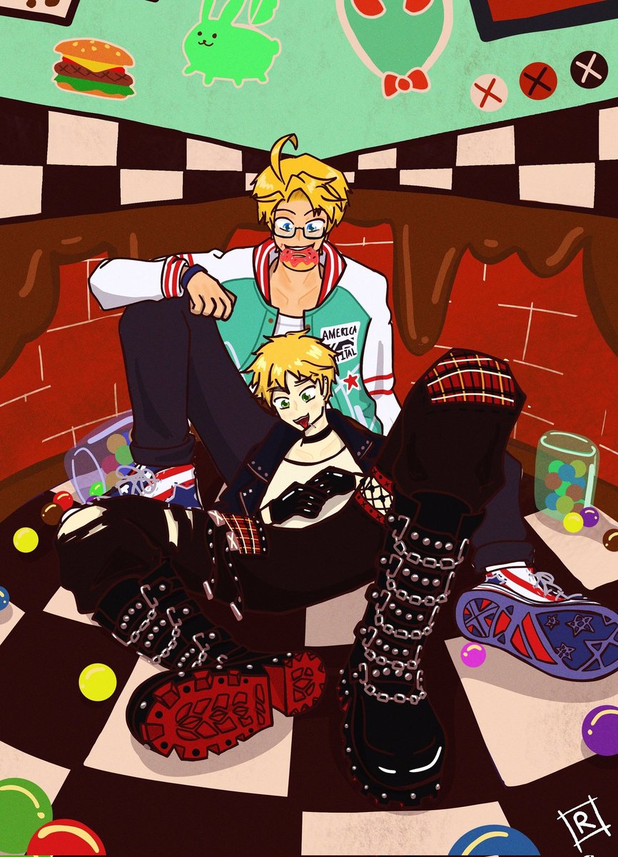 AnotherRandoom's tweet photo. 🍩✨🍭

#ヘタリア
#米英
#USUK https://t.co/rS12Cw6pQt