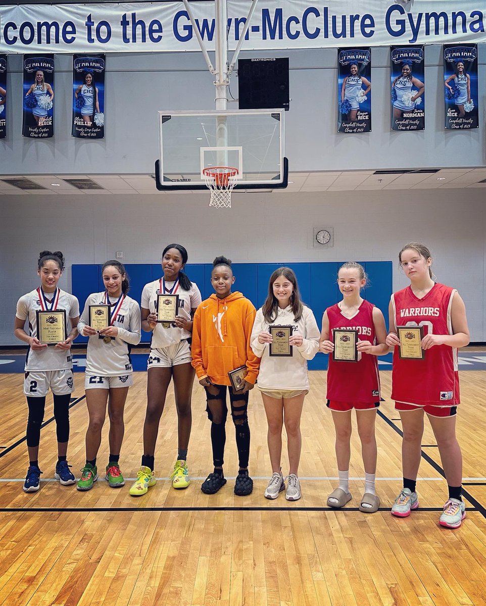 After my Final Four game yesterday, I was selected for the All Tournament Team! I got to accept my award today after the 7th grade CCJBC Championship Game at Campbell HS. Congrats to all of the other girls!