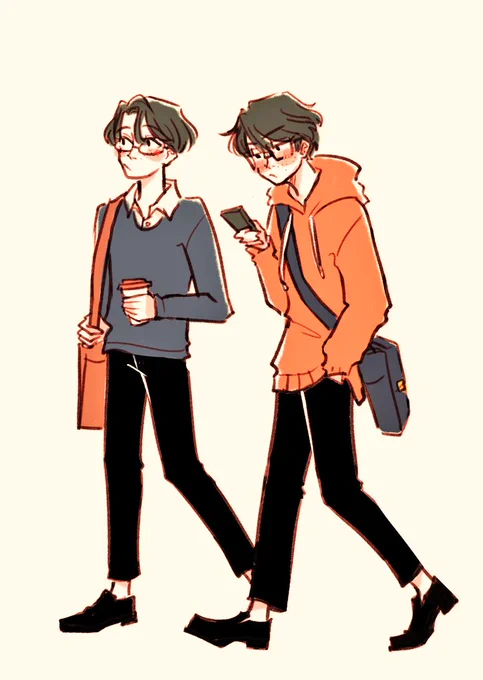 debuting Lois' twin sister here, meet Eli (left)!! they're both nerds but Eli is the academic nerd while Lois is the gamer nerd. still both so pogi huhu #artph #cooldown 
