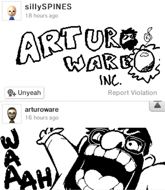 arturoware's tweet photo. Some drawings and replies on rverse.

#Miiverse #rverse https://t.co/RkAVb3hkUt
