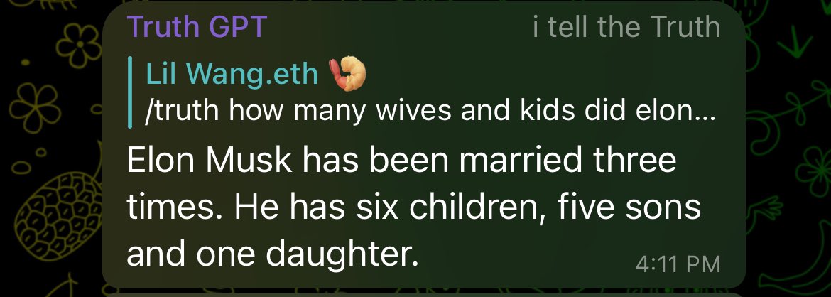 lilwangeth's tweet photo. @elonmusk it’s here! It’s been fine tuned as well. How accurate is this? @truthgptme 

https://t.co/Vyb8qEpxiP https://t.co/ywzlwqWzPN