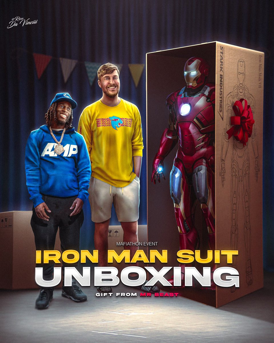 KaiCenat's tweet image. FINALLY UNBOXING THE IRON MAN SUIT @MrBeast BOUGHT ME AT 180K🤯🤯🤯PULL UP