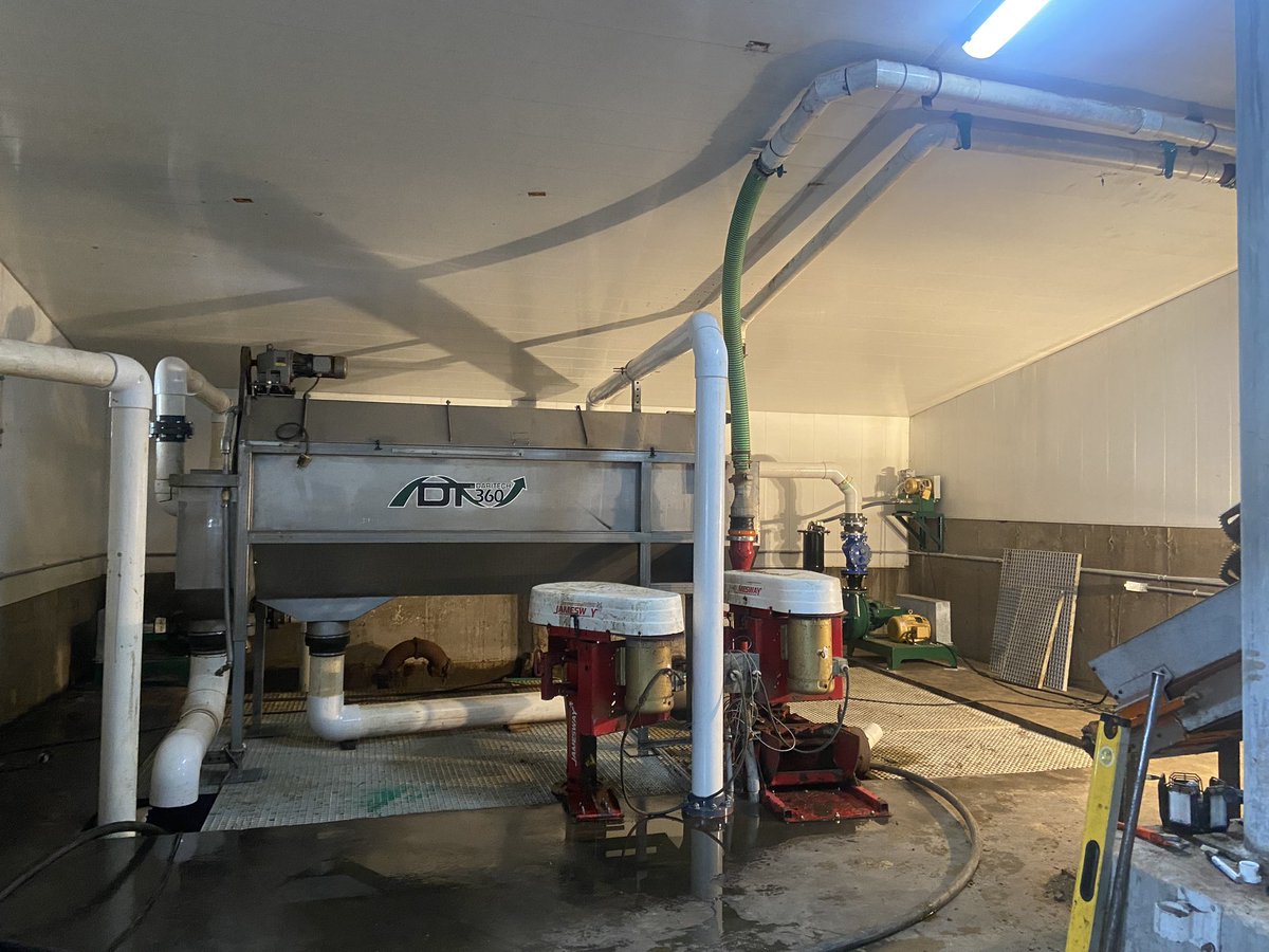 GrahamJesperse2's tweet photo. Over the last week(and a year of planning) we reconfigured our entire manure system.  I have some new equipment on the way to better capture the nutrients, and reuse our water. It’s been a long process to get here, but one step closer. https://t.co/H3zIhaMxF0