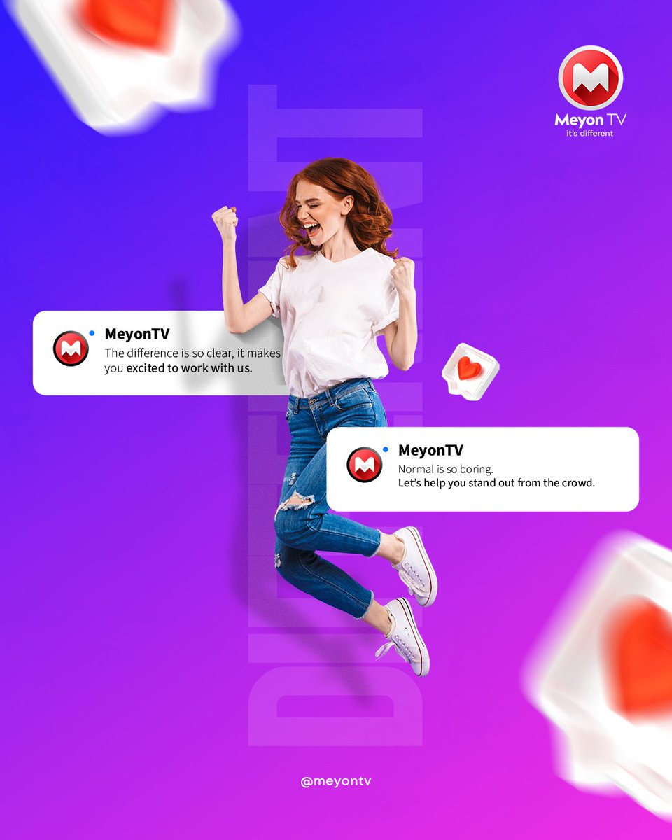 _meyon_'s tweet photo. Yes we are DIFFERENT #MeyonTV
.
.
.
.
.
.
#branding #brandingstrategy #brandingagency #brandingdesign #brandnew #brandidentity #marketingplan #marketing #brandagency #marketingagency #logo #cybersecurity #agency #creativeagency #adshoot #fahadmeyon #meyontallervision https://t.co/B8phqjdtqg