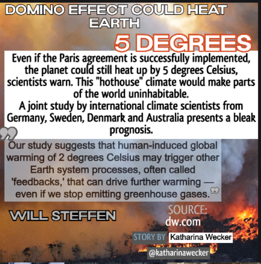 CodeRedEarth's tweet photo. Is it 4 degrees C in the pipeline? @antonioguterres 
5 degrees C in the pipeline? International #Climate Scientists 
 7 degrees C in the pipeline? James Hansen et al.

All terrifying. 4 degrees = a population of 1 billion . *Schellnhuber
#ClimateEmergency 
https://t.co/KPdj6EmvPG https://t.co/Edqm0WF1dv