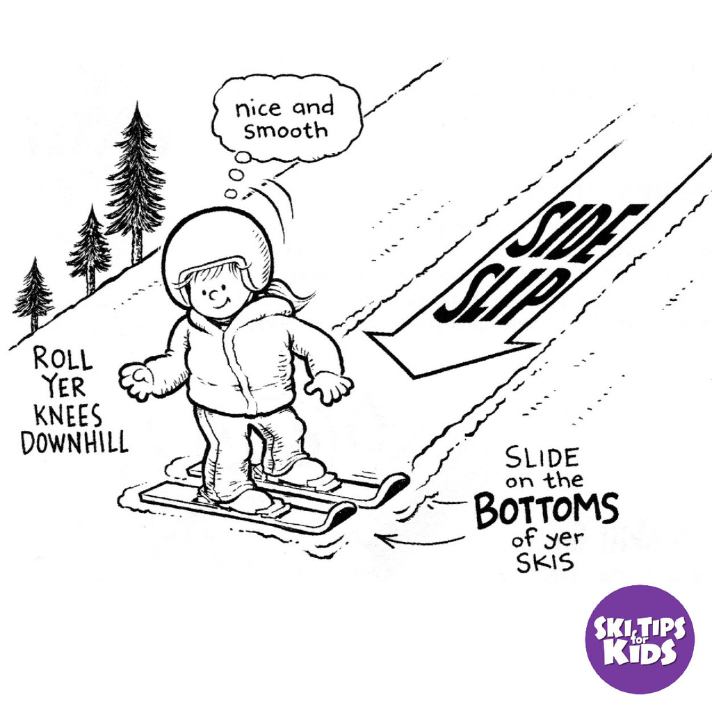 skitipsforkids's tweet photo. "This simple exercise will set you up with a whole slew of skills required for nice smooth French Fries (parallel) turns.⁠
⁠
Start in the mountain stance with your skis across the fall line. Most of your weight will be on your downhill ski while your eyeballs and the jacket … https://t.co/2zex8knBPT