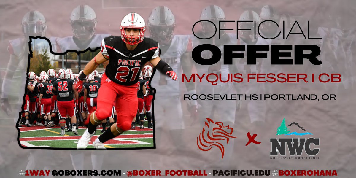 MyQuis Fesser (@myquisf) on Twitter photo After a Conversation with <a href="/CoachJCraft/">Coach Jim Craft</a> I am excited to have received an offer from Pacific University. Shout out all my Coaches, Teammates, and Family <a href="/RidersFBPDX/">Roosevelt Riders Football</a> <a href="/B12PFootball/">Big12Performance</a> <a href="/SBLiveOR/">Oregon High School On SI</a> <a href="/BrandonHuffman/">Brandon Huffman</a> After a Conversation with <a href="/CoachJCraft/">Coach Jim Craft</a> I am excited to have received an offer from Pacific University. Shout out all my Coaches, Teammates, and Family <a href="/RidersFBPDX/">Roosevelt Riders Football</a> <a href="/B12PFootball/">Big12Performance</a> <a href="/SBLiveOR/">Oregon High School On SI</a> <a href="/BrandonHuffman/">Brandon Huffman</a>