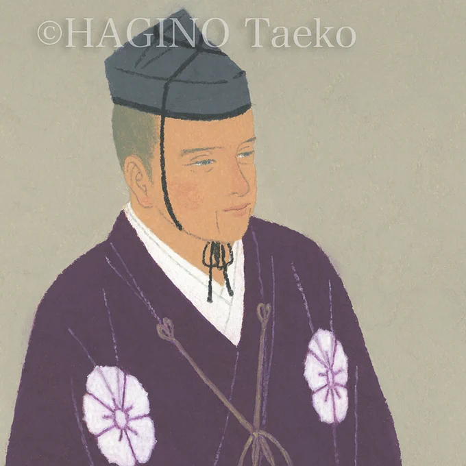 北國新聞、富山新聞連載小説 安部龍太郎さん作「銀嶺のかなた」第46~49回挿絵です。明智光秀登場〜(^^)/「麒麟がくる」の長谷川博巳さんのイメージとはだいぶ違いますが、肖像画をもとにしたわたしなりの解釈はこうなりました(^^) 