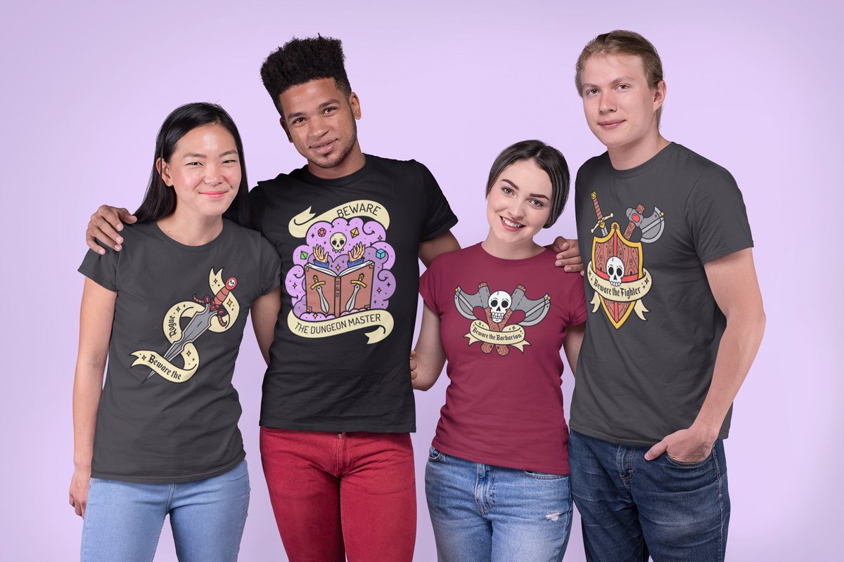 TheMythicalShop's tweet photo. Shirts &amp; backpacks are here! Get ready for spring with our awesome new merch #dnd #dice #class #dndart https://t.co/lR9t7sgxg9
