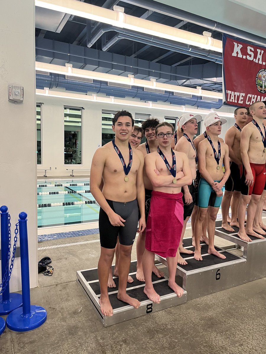 PODIUM POSE!!!
State Medalists in the 400 Free Relay. Team@of Antonio, Noah, Zach &amp; Jakeb take 8th
<a href="/LansingLionsLL/">LansingHS Activities</a> <a href="/LVTSportsGuy/">Leavenworth Times Sports</a>