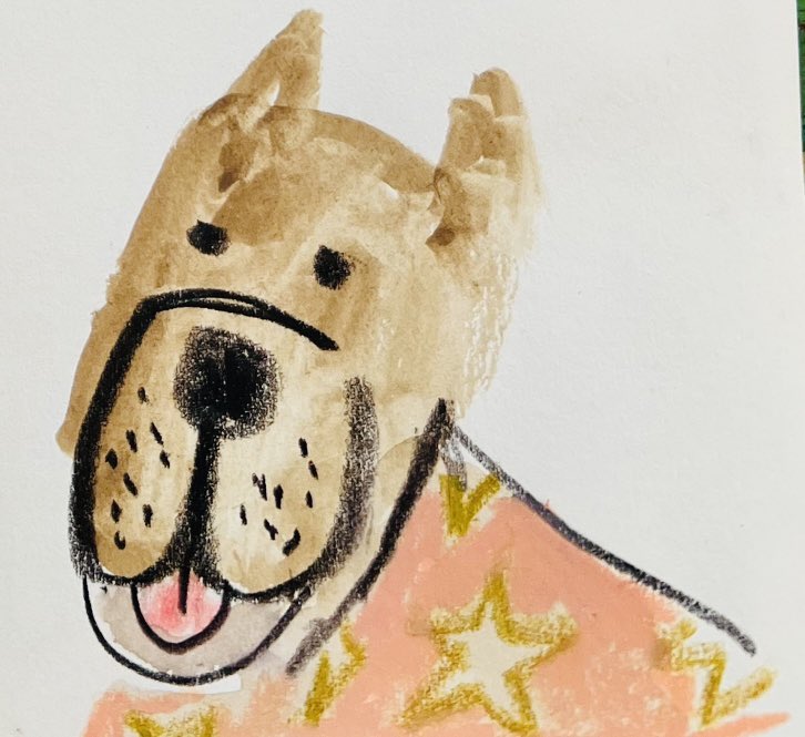 Lil pittie pup from my sketchbook says come play with us on Substack! bethspencer.substack.com #kidlitart