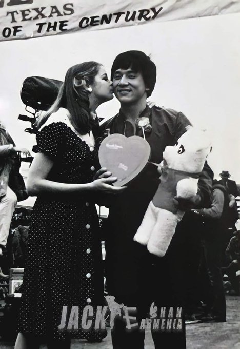 1981 on set of The Big Brawl,  Valentine&rsquo;s Day in @SanAntonioTX  with @EyeOfJackieChan 💋 https://t.c<a href="/tag/catwoman"class="tags"><span>#catwoman</span></a><a href="/tag/socool"class="tags"><span>#socool</span></a>