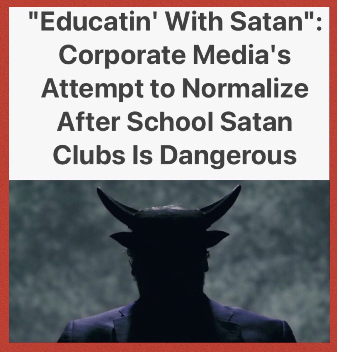 occupythegetty's tweet photo. The recent surge in "After School Satan Clubs" in public school districts has sparked outrage among parents. As a result, corporate media is doing whatever it can to make the demonic indoctrination groups seem harmless and even beneficial.
https://t.co/tLxCMD88Mk https://t.co/5Kix223Hbq