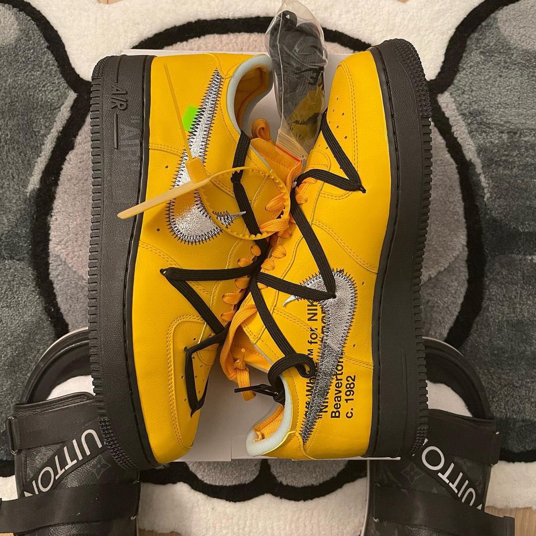 Off-White x Nike Air Force 1 Low Lemonade Details - JustFreshKicks