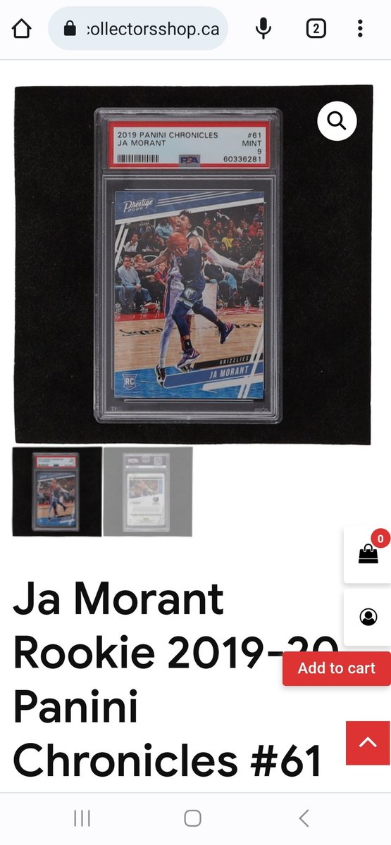 One of the Memphis #Grizzlies #NBA greatest players of all time #JaMorant rookie card collectorsshop.ca/product/ja-mor…