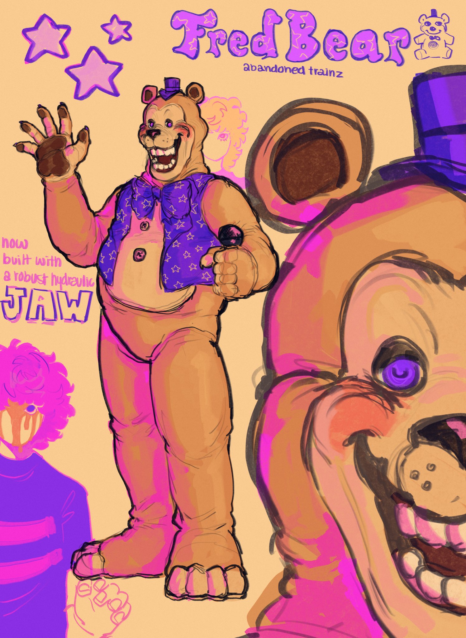 AstroMonster, Kisser of Beasts on X: So I matched Nightmare Fredbear with  one of his hallway renders and found out that he is upsettingly large, and  that there's no way that his