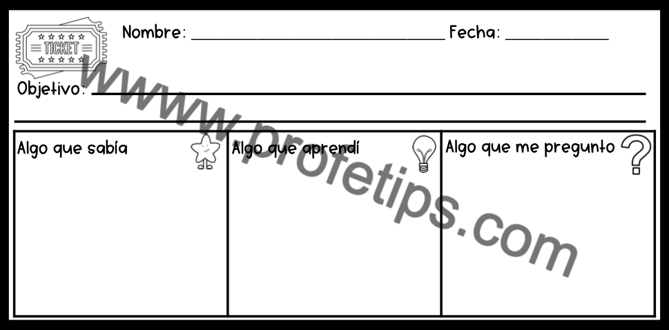 Exit Ticket Reflexión al finalizar la clase teacherspayteachers.com/Product/Exit-T…