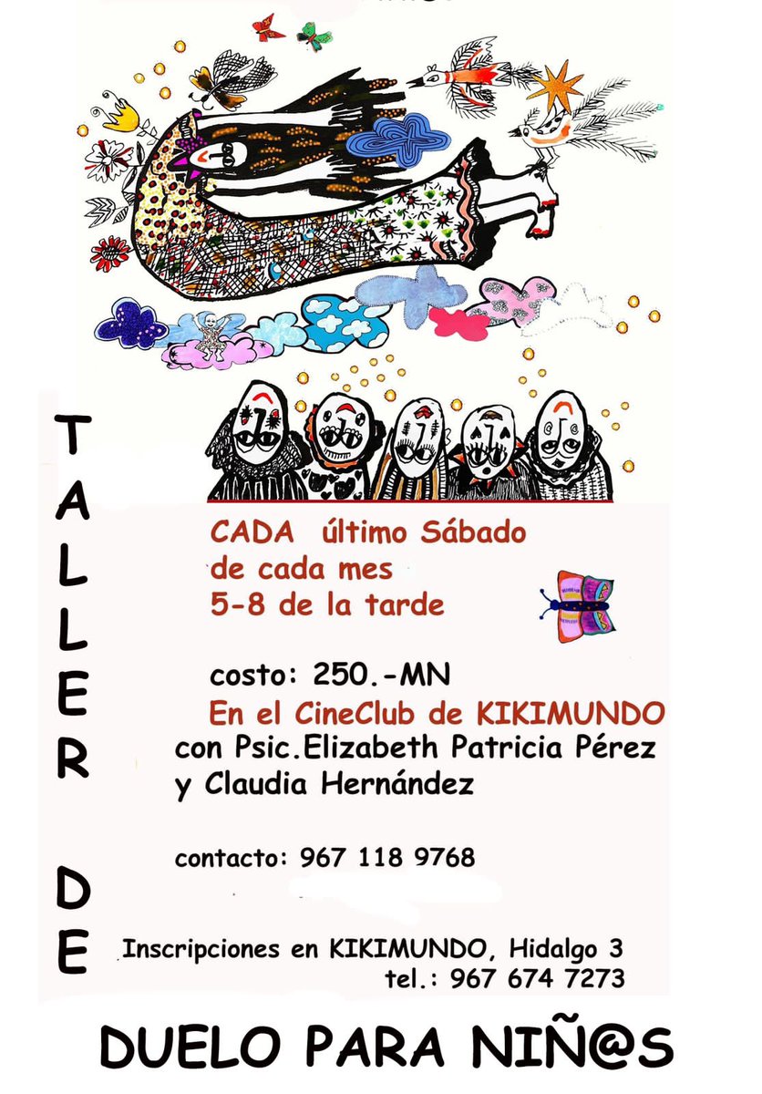 Programa_DSF's tweet photo. Éste fin de semana 25 de febrero, en punto de las 5 pm,  llevaremos acabo nuestro taller mensual de Inteligencia emocional y autoestima para niños y niñas, esperamos a los y las pequeñas, en la Galería Kikimundo!!!! info al 9671189768, te esperamos!!! https://t.co/NijPElMBlp