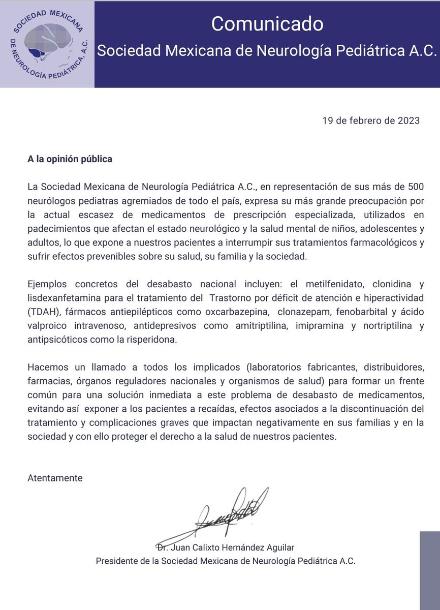 El desabasto de psicofármacos 💊y otros medicamentos en #México 🇲🇽 ya es alarmante, la afectación es a nivel público y privado. @cerodesabasto