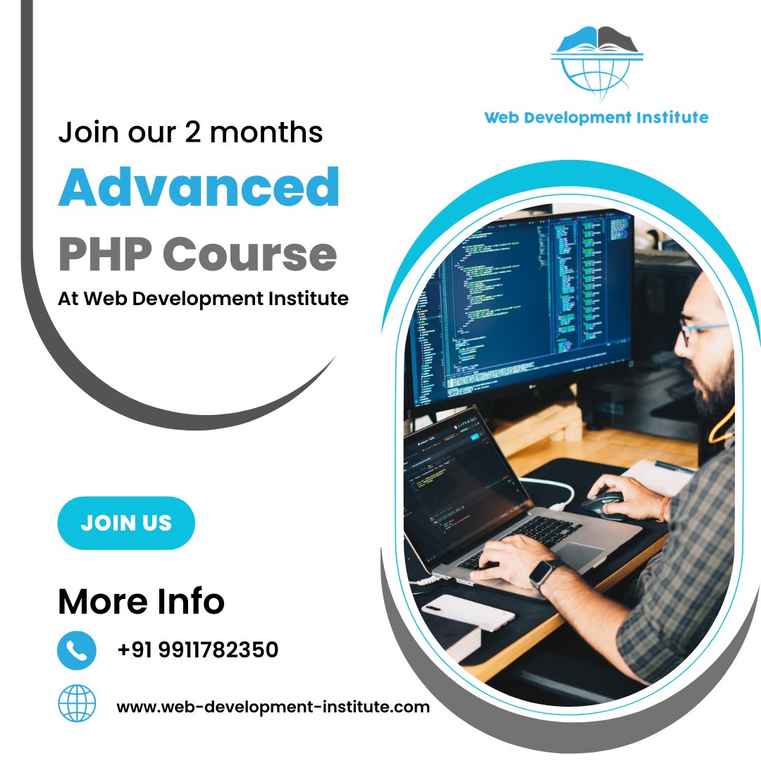 wdi_institute's tweet image. Join our 2 month advance PHP course in Rohini. After completing this course, you will be equipped with the needed knowledge and skills to become a reliable professional PHP developer.
Check Course: bit.ly/3JaaIRT
#webdevelopmentclassses #phpdeveloper #phplaraveldeveloper