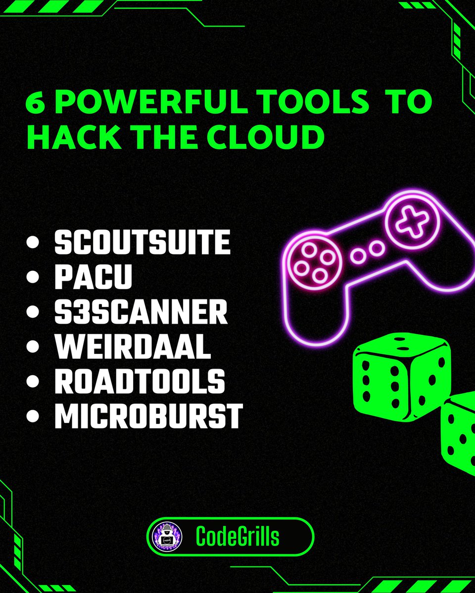 Code_Grills's tweet image. 🤫Best tools to hack cloud services😰

Which cloud service are you going to hack first?? Or are you going to let them have all your data like that only??

_________________________________

Looking for Ethical Hacking Training? Call us at: +91 7617707702