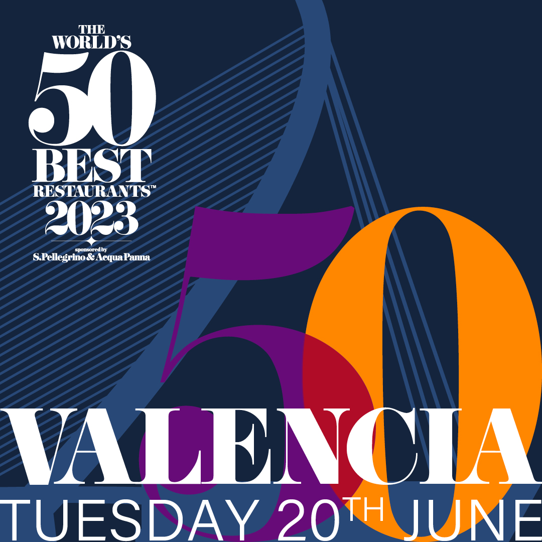 The World’s 50 Best Restaurants 2023, sponsored by 
@sanpellegrino &amp; Acqua Panna, is set to be revealed on Tuesday 20th June in Valencia! Follow the link to learn more: bit.ly/W50R23Valencia #Worlds50Best <a href="/ValenciaCity/">Visit València Spain</a> <a href="/valenciaturisme/">valenciaturisme</a> <a href="/c_valenciana/">Comunitat Valenciana</a>