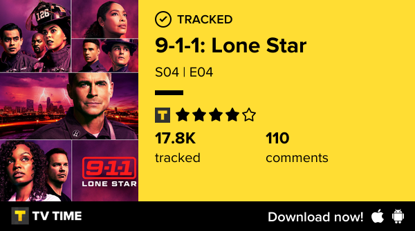 BadFish2469's tweet photo. I've just watched episode S04 | E04 of 9-1-1: Lone Star! https://t.co/u6NyVag4ki #tvtime https://t.co/nyCsoKcLE6
