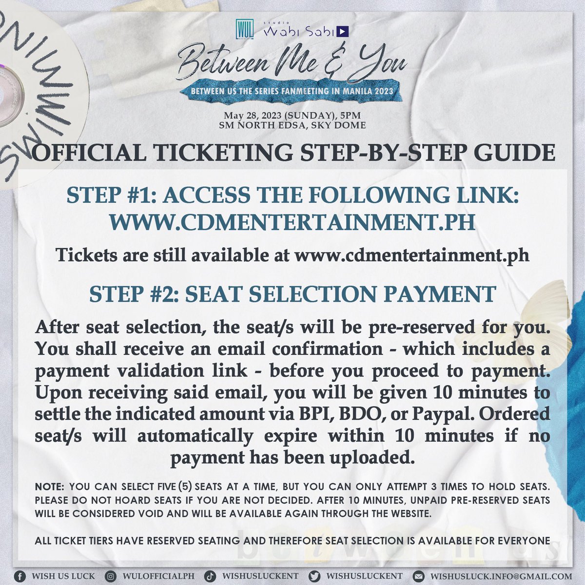 wishusluckent's tweet photo. BETWEEN ME AND YOU: #BetweenUsFMinMNL2023 STEP BY STEP TICKETING GUIDE

🎫 RE-Opening of Ticketing Site: February 26,2023, Saturday 
⏰ Time: 4:00 PM GMT+8
🔗 Ticketing Link : https://t.co/gYkPH3npBF

#BounPrem
#YachtOreo
#TaeBenz
#SammyBosston https://t.co/IQl7h5ZUQE