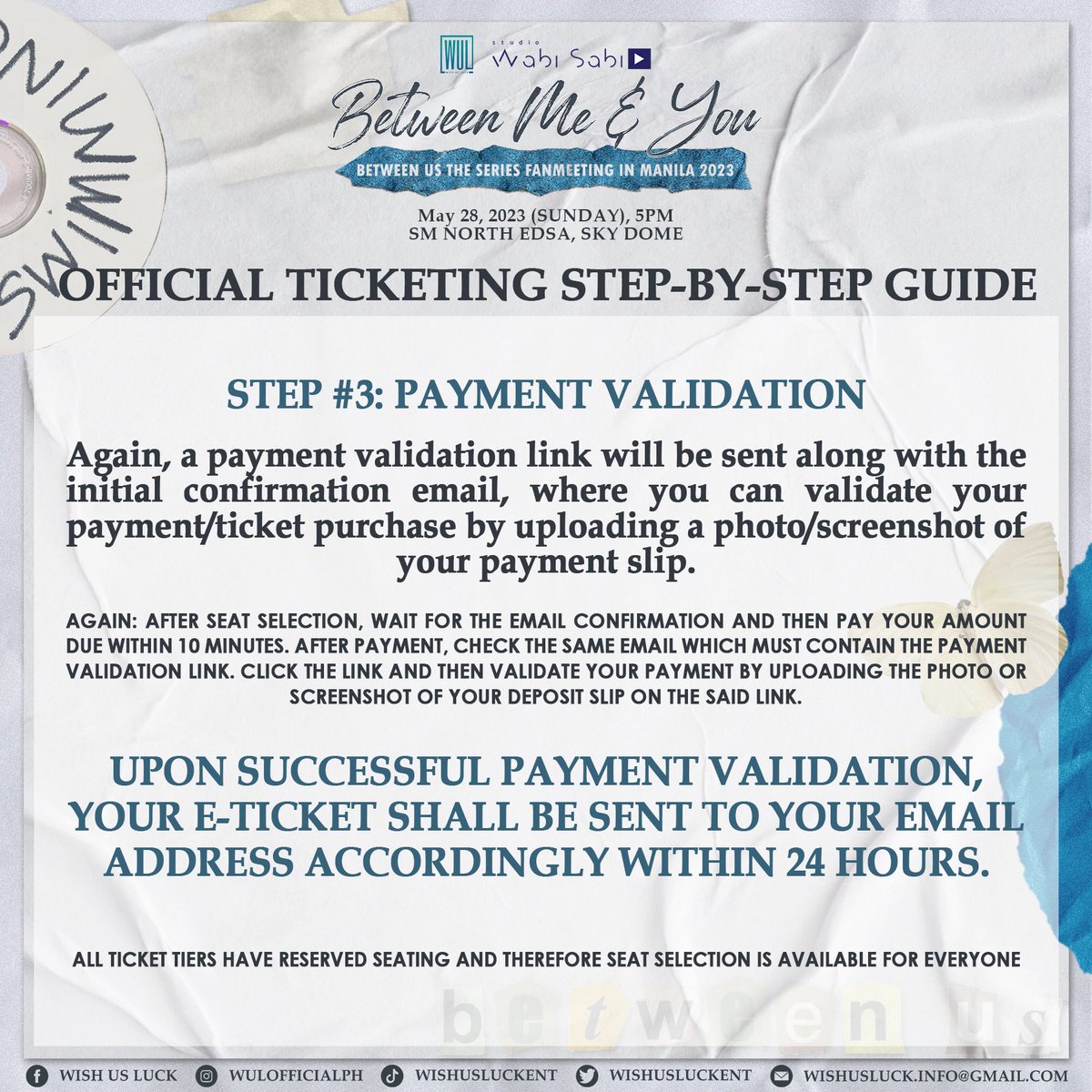 wishusluckent's tweet photo. BETWEEN ME AND YOU: #BetweenUsFMinMNL2023 STEP BY STEP TICKETING GUIDE

🎫 RE-Opening of Ticketing Site: February 26,2023, Saturday 
⏰ Time: 4:00 PM GMT+8
🔗 Ticketing Link : https://t.co/gYkPH3npBF

#BounPrem
#YachtOreo
#TaeBenz
#SammyBosston https://t.co/IQl7h5ZUQE
