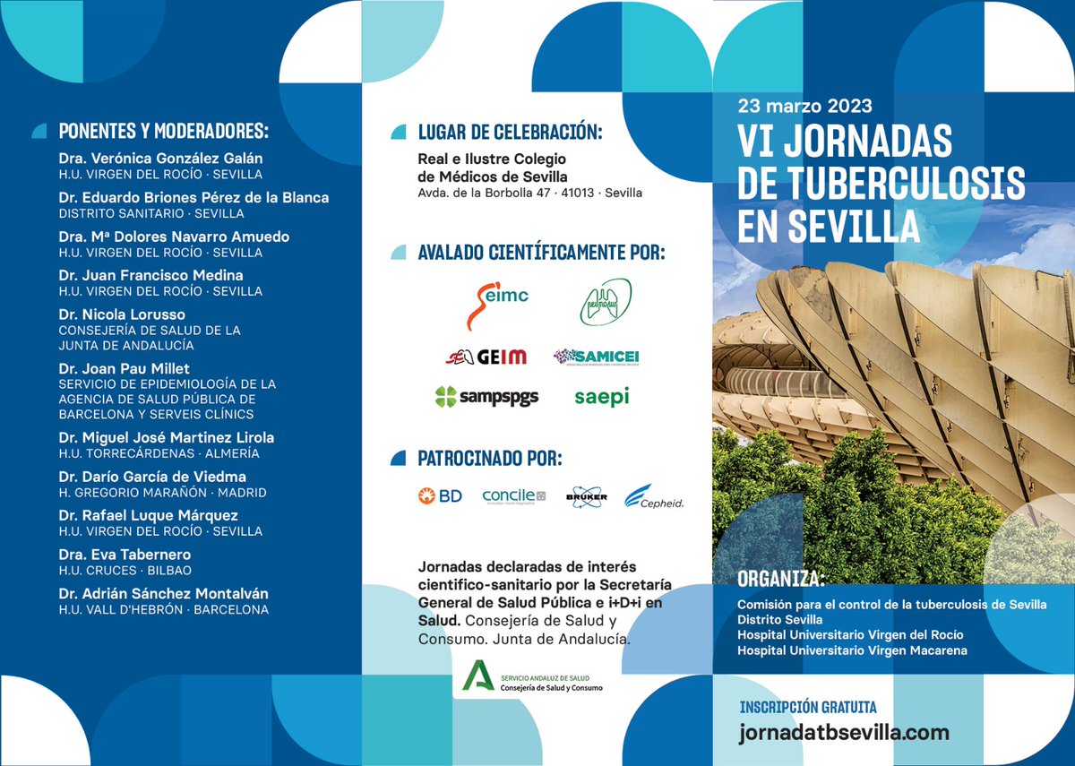 TBCSevilla's tweet photo. 📢📢📢Anota la fecha! 23/3/23 VI jornadas de #Tuberculosis en #Sevilla
Aforo limitado (150) en el @RICOMSevilla inscripciónes disponible en https://t.co/Gy9pOGZOvC https://t.co/6zFYWfVqez
