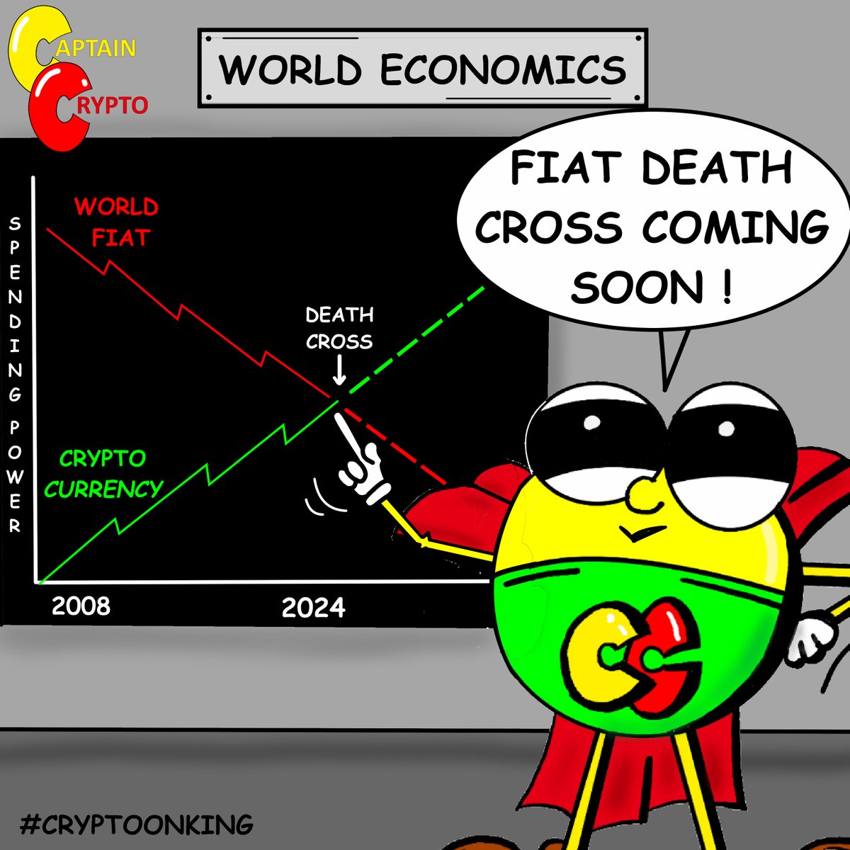 CryptoonKing's tweet photo. Captain Crypto identifies Fiat death cross #cryptodailytradesignals https://t.co/oNHT3Ls0KF
